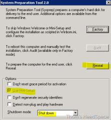 Sysprep Options to prepare Reference PC image to be captured